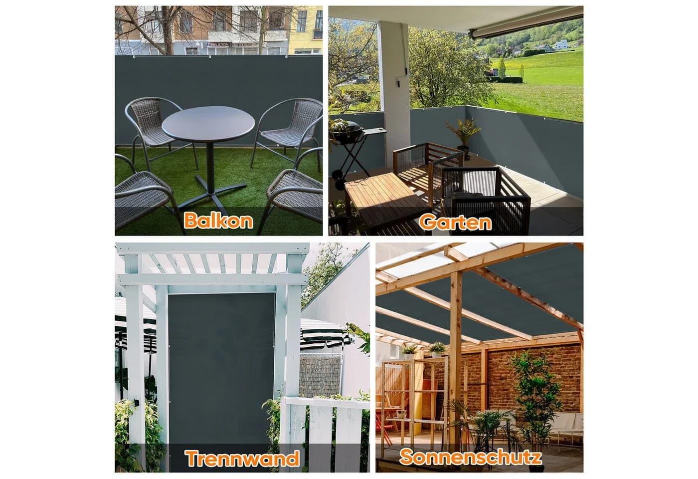 Sekey Balkonsichtschutz Sichtschutz Balkon ohne Bohren