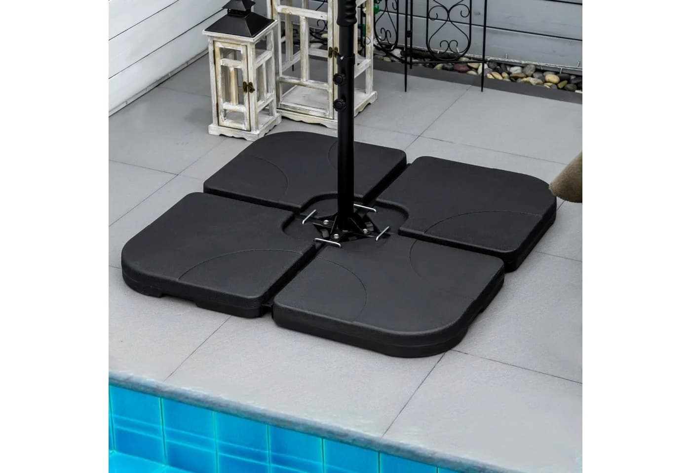 Outsunny Schirmhalter für Sonnenschirmständer Schwarz HDPE