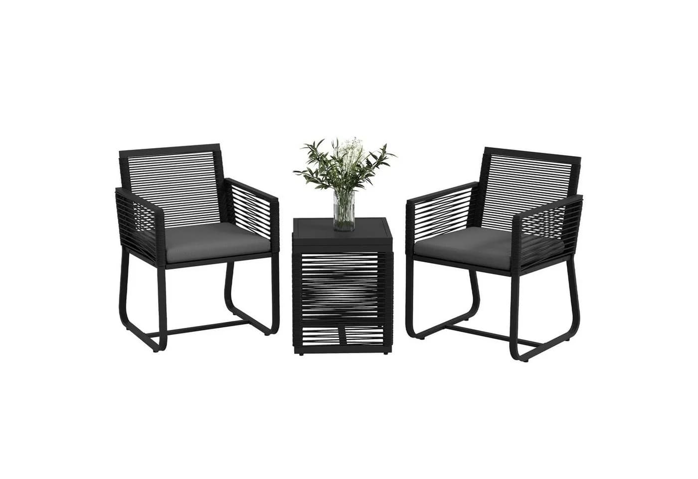 Outsunny Rattan Gartenmöbel-Set PE Rattan Polyester