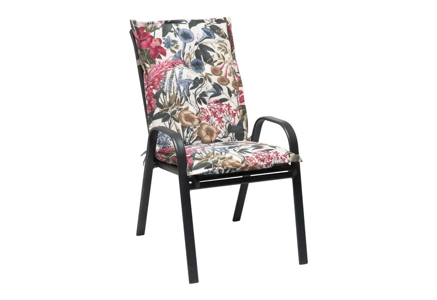 GO-DE Sesselauflage Blumenmuster Bunt 4er Set