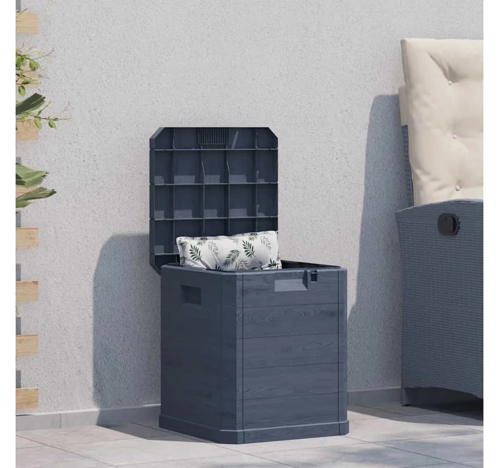 furnicato Gartenbox 90 L Anthrazit Kunststoff Holz-Optik
