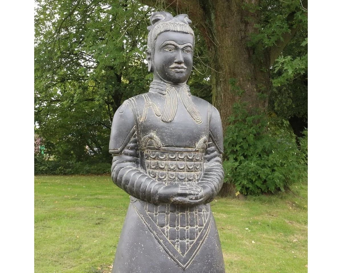 Oriental Galerie Dekofigur Samurai Krieger Stein Gartenfigur