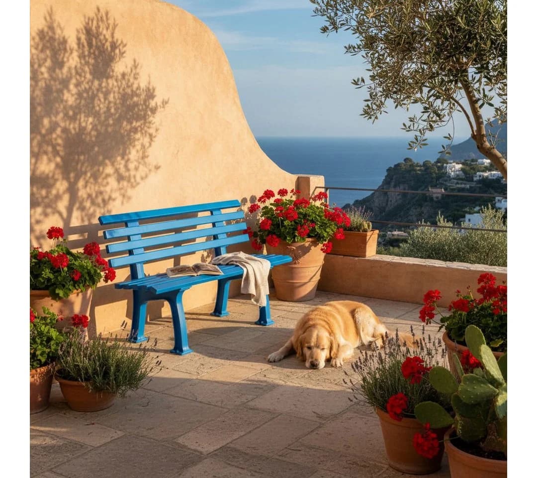 PROREGAL Gartenbank Antigua 2-Sitzer Weiß Kunststoff