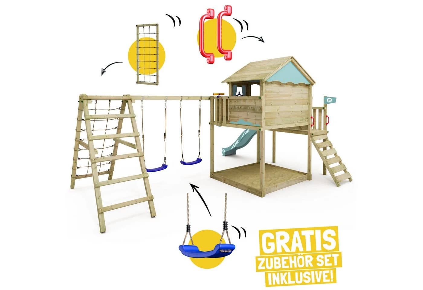 Wickey Spielturm Smart Ocean mit Rutsche & Schaukel