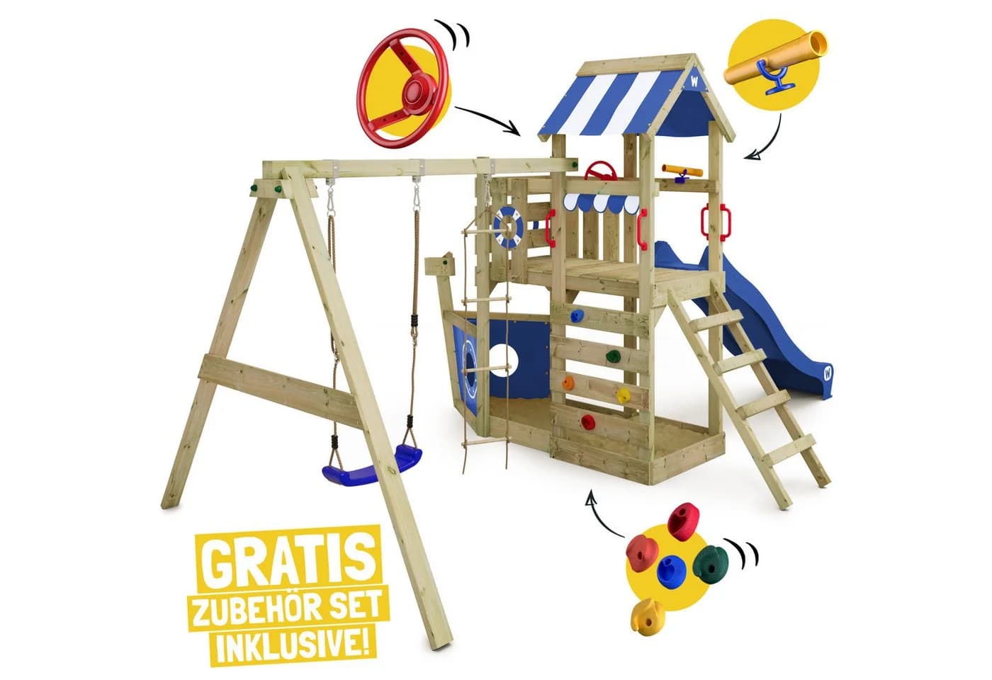 Wickey Spielturm SeaFlyer Maritimer Kinderkletterturm Schiffsoptik
