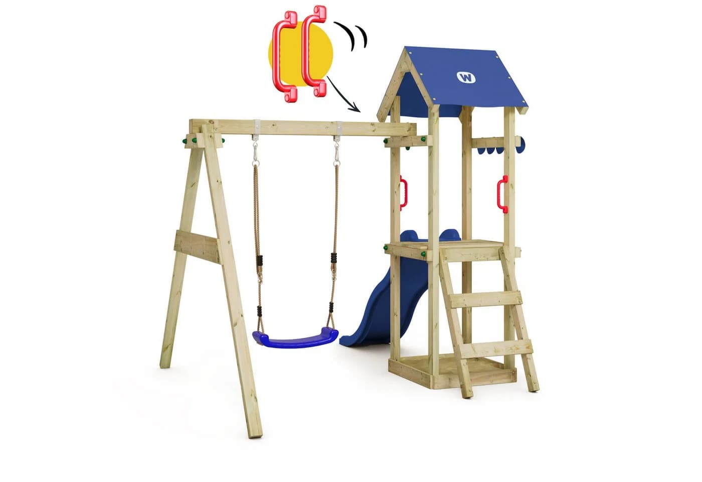 Wickey Spielturm TinyWave Klettergerüst für Kleinkinder mit Schaukel & Rutsche