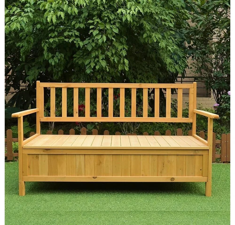 Feel2Home Gartenbank Braun Holz Aufbewahrung Terrasse