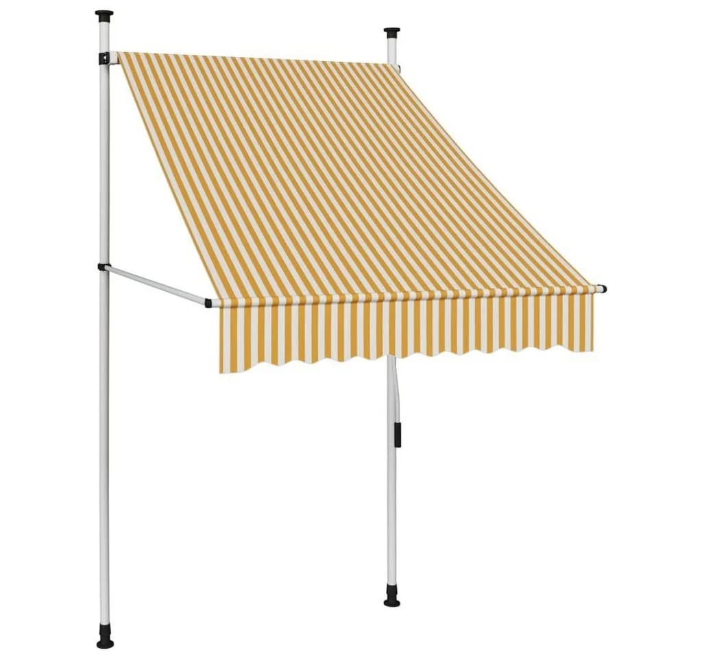 furnicato Markise Einziehbar Handbetrieben Orange/Weiß