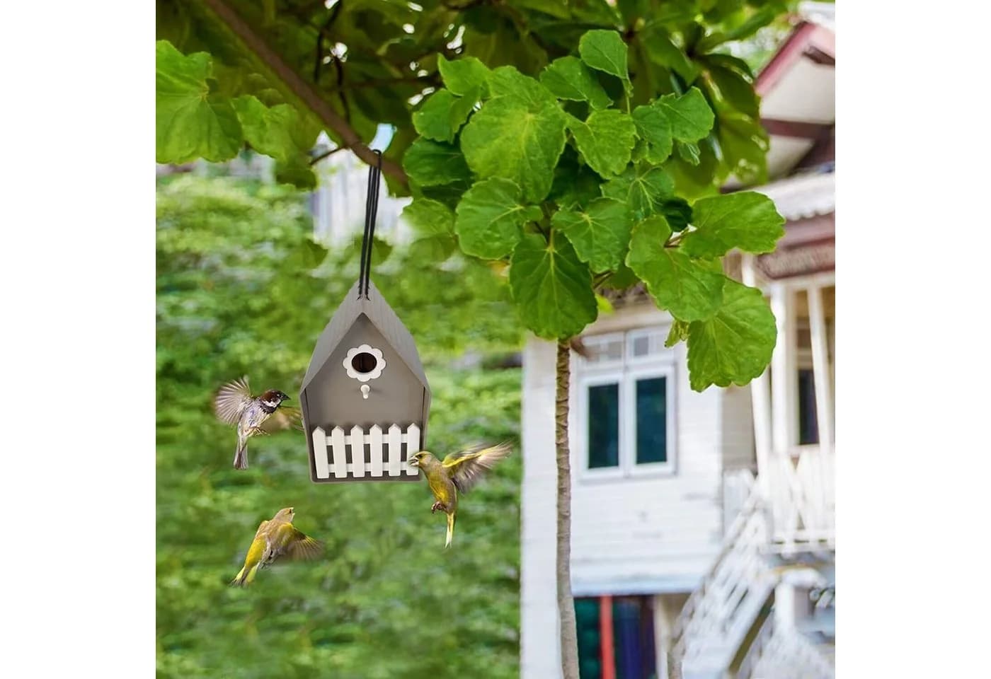 HTI-Living Vogelhaus Nessa Grau Nistkasten Kunststoff