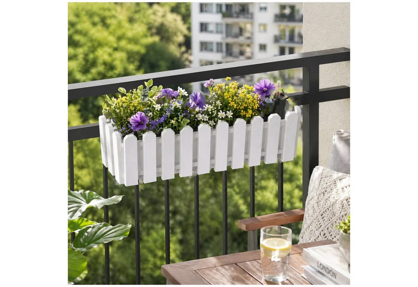 HTI-Living Blumenkasten Pflanzgefäß mit Wasserspeicher 50 cm Nessa