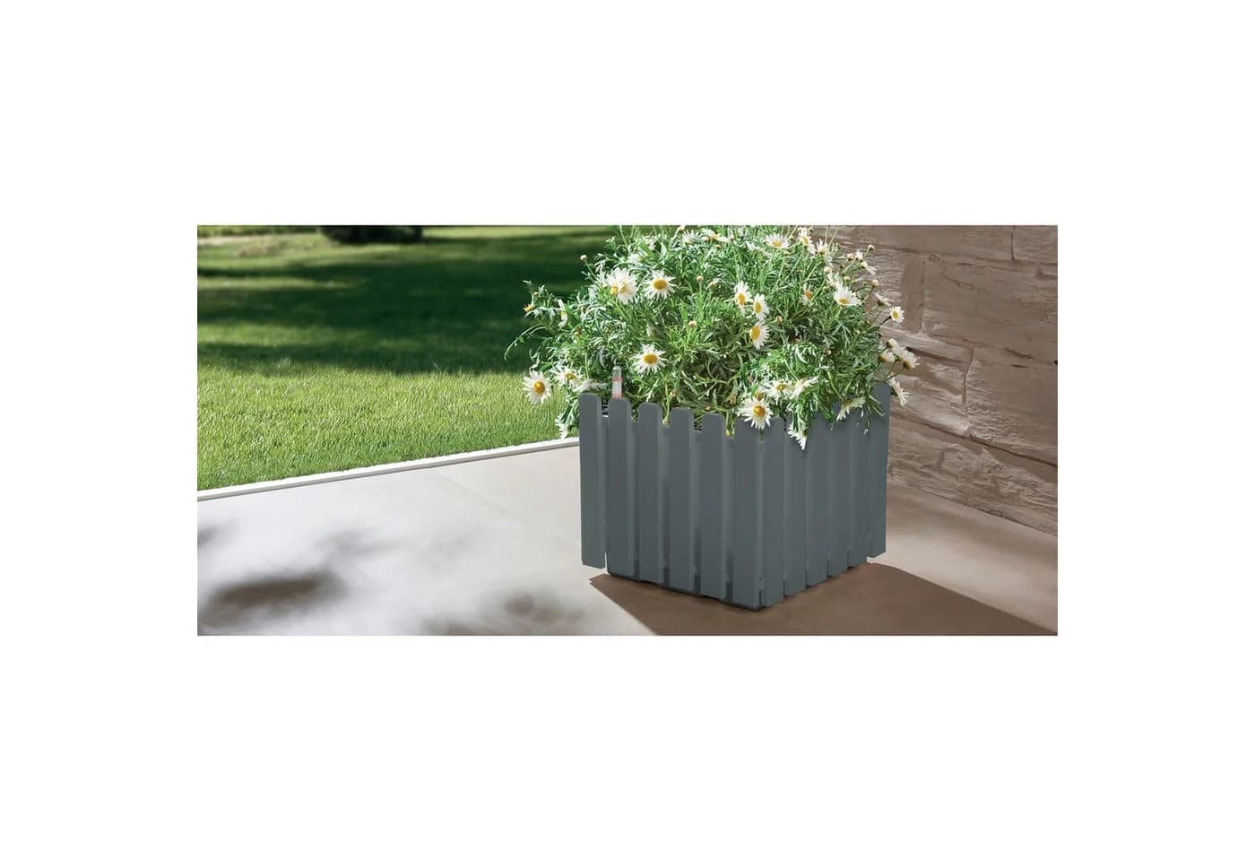 HTI-Living Blumenkasten Nessa Grau mit Wasserspeicher