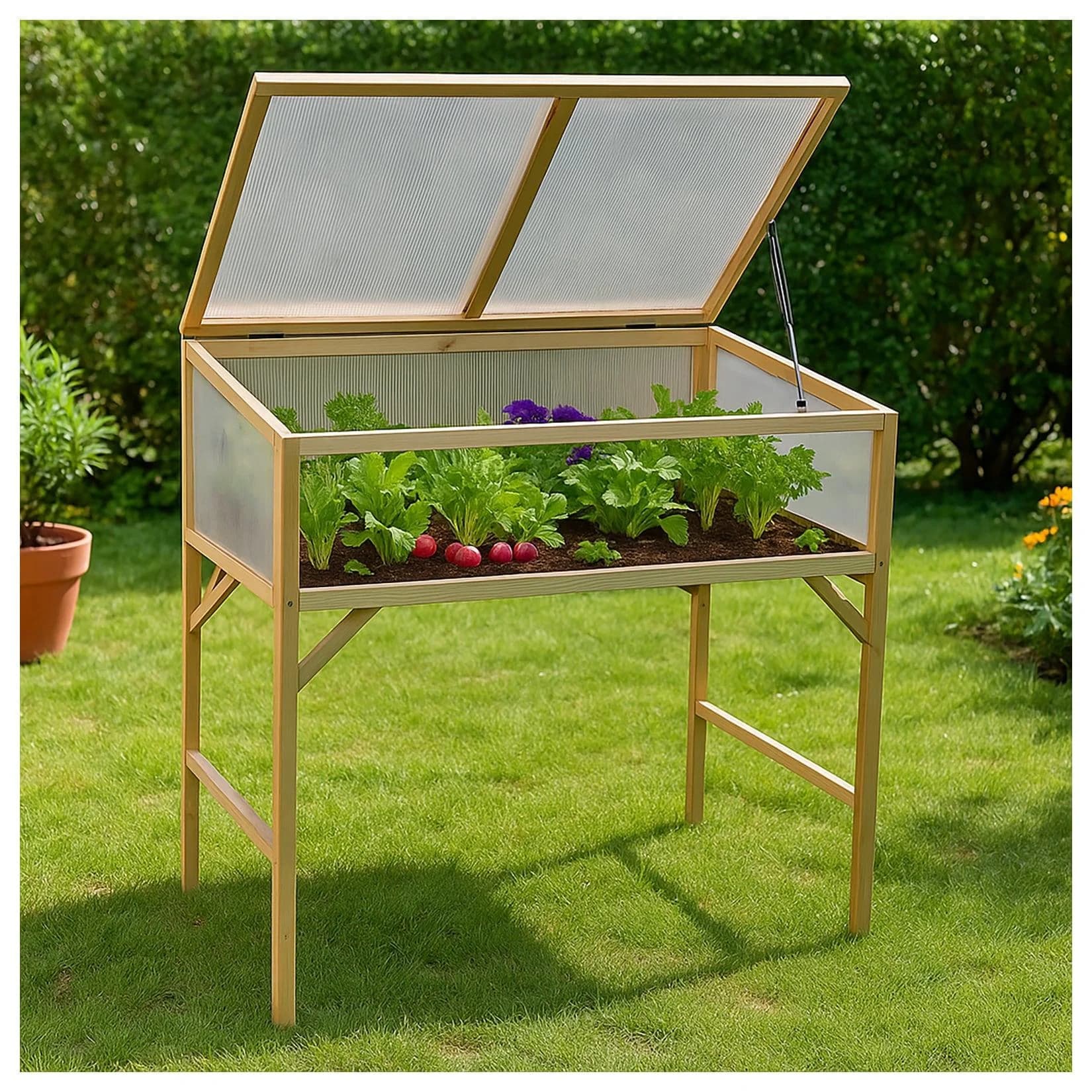 HTI-Living Frühbeet 90 x 50 cm Kräuterbeet