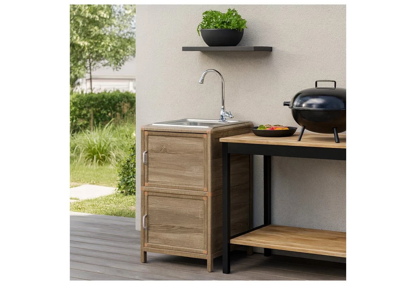 HTI-Living Outdoor-Küchenmodul Outdoorspüle S Gerti Sonoma