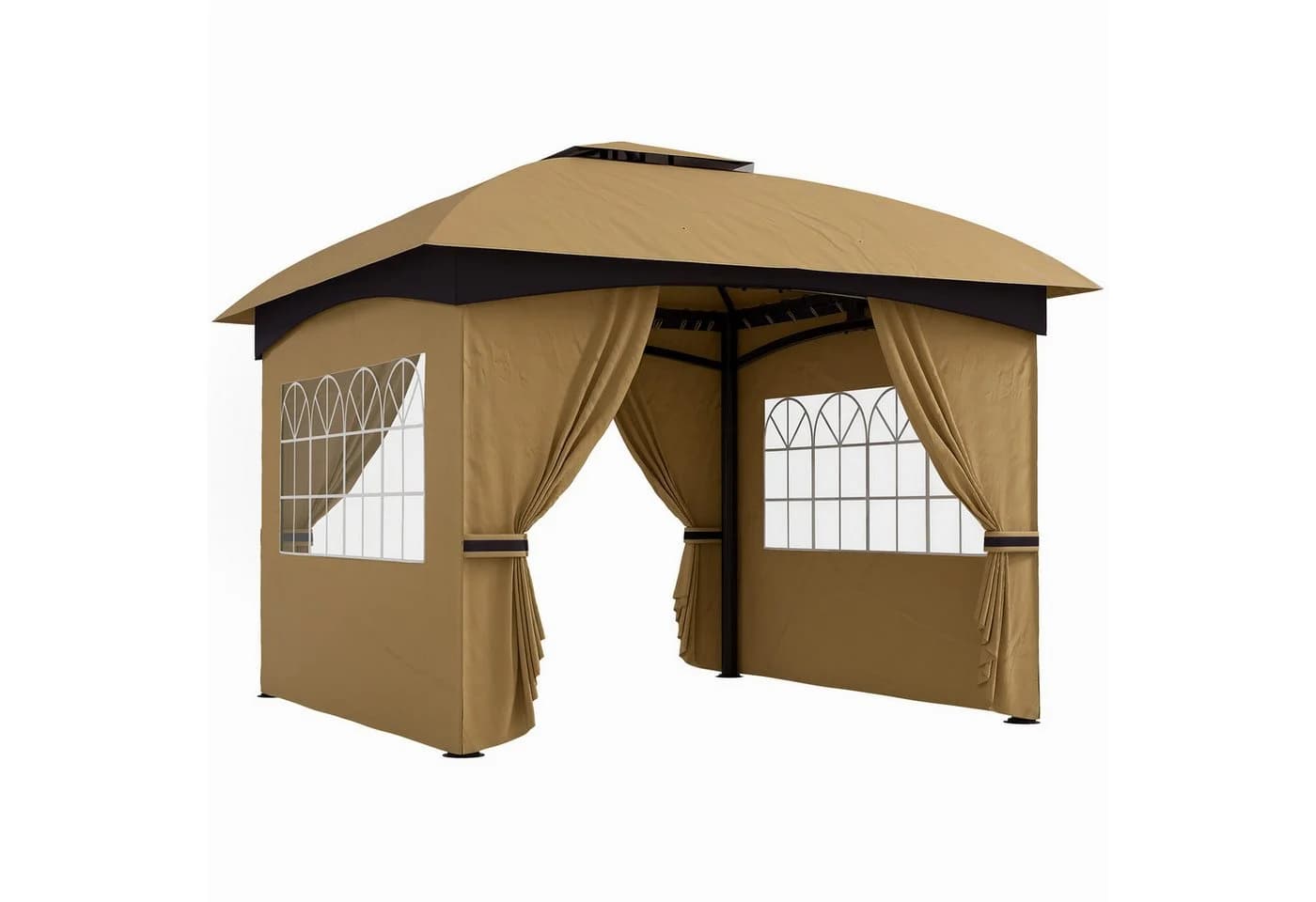 Outsunny Gartenpavillon Beige wasserabweisend mit UV-Schutz