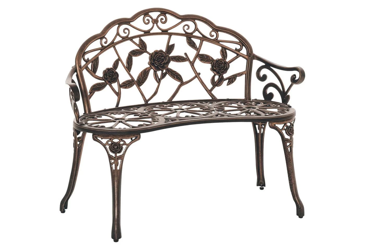 Outsunny Gartenbank Retro Stil mit Blumenmuster Bronze