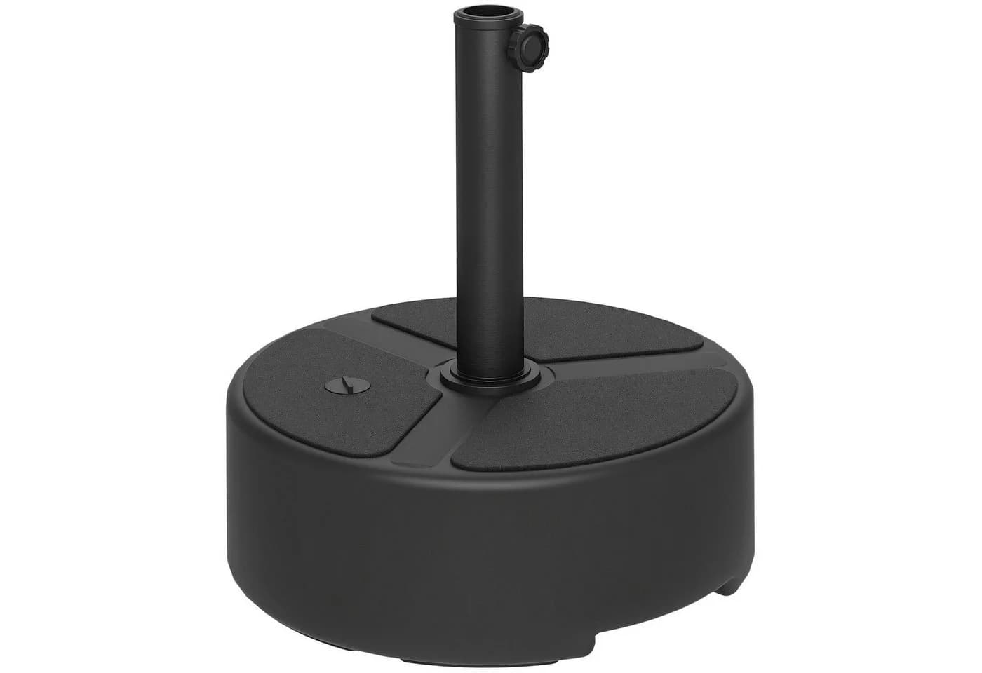 Outsunny Schirmständer Schwarz HDPE mit Sand/Wasser Befüllung