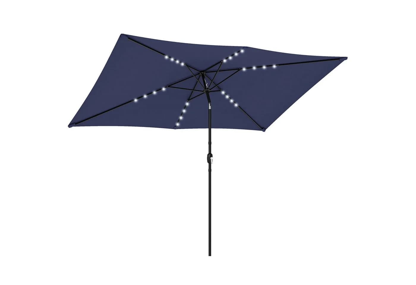 Outsunny Sonnenschirm Marineblau mit LED & Kurbel