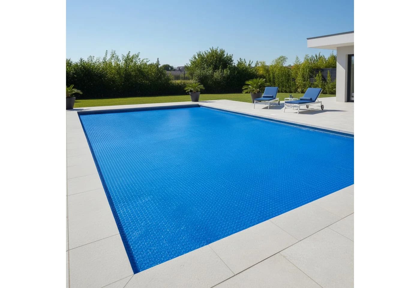 Zelsius Solarabdeckplane 6x4m Blau PE-Folie mit Luftkammern