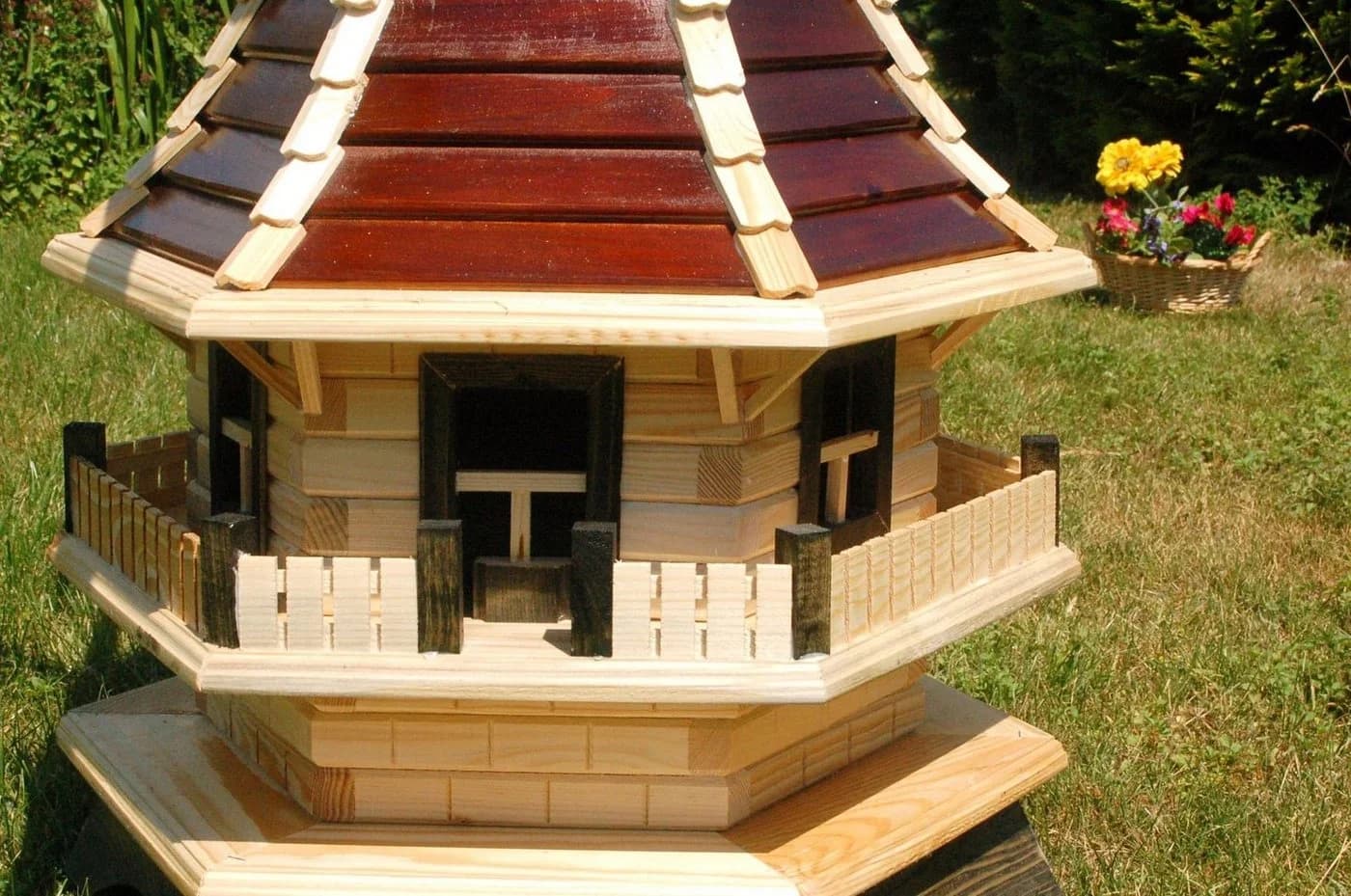 DSH DEKO SHOP HANNUSCH Gartenfigur Windmühle Braun Naturholz