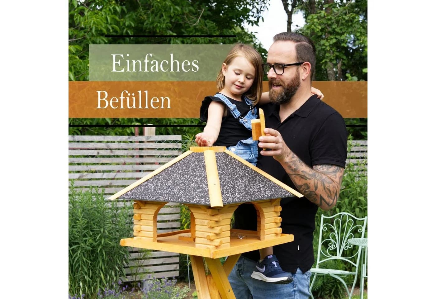 DSH DEKO SHOP HANNUSCH Vogelhaus mit Strukturputzdach & Ständer