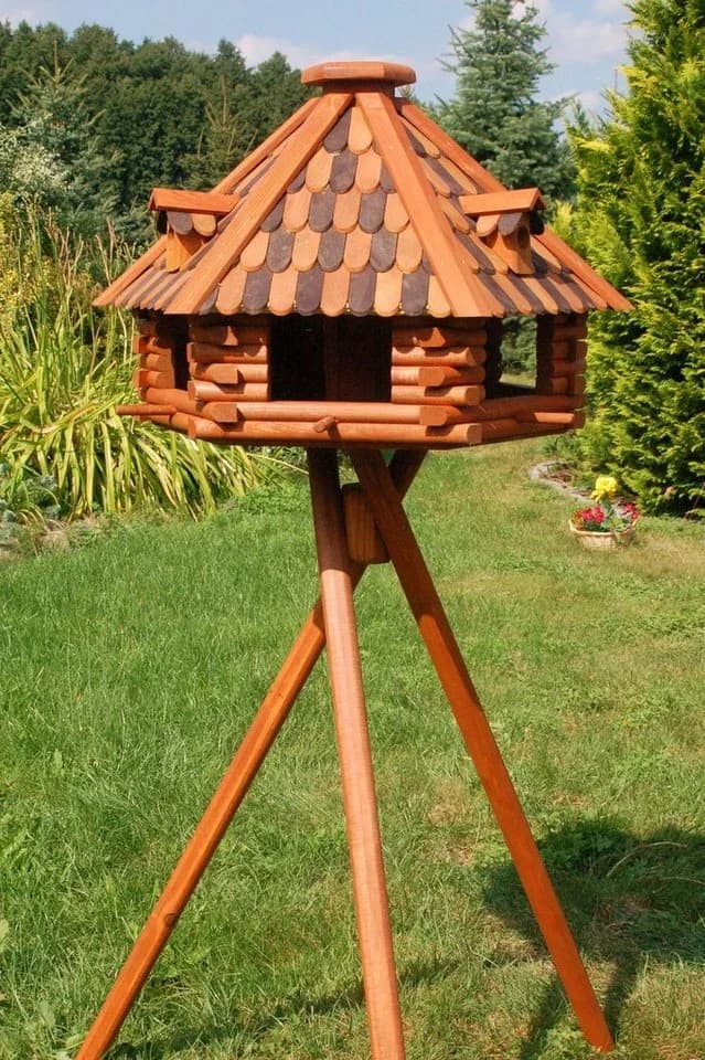 DSH DEKO SHOP HANNUSCH Vogelhaus XXL mit Solarbeleuchtung und Ständer