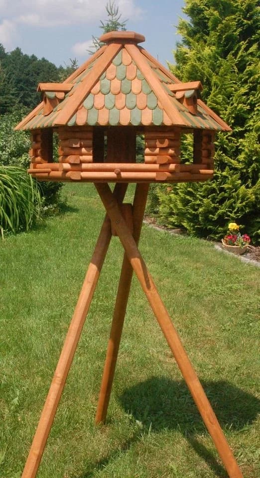 DSH DEKO SHOP HANNUSCH Vogelhaus XXL mit Solarbeleuchtung und Ständer