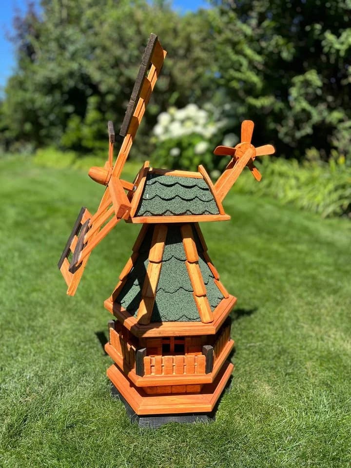 DSH DEKO SHOP HANNUSCH Gartenfigur Windmühle Norddeutsche Art Grün