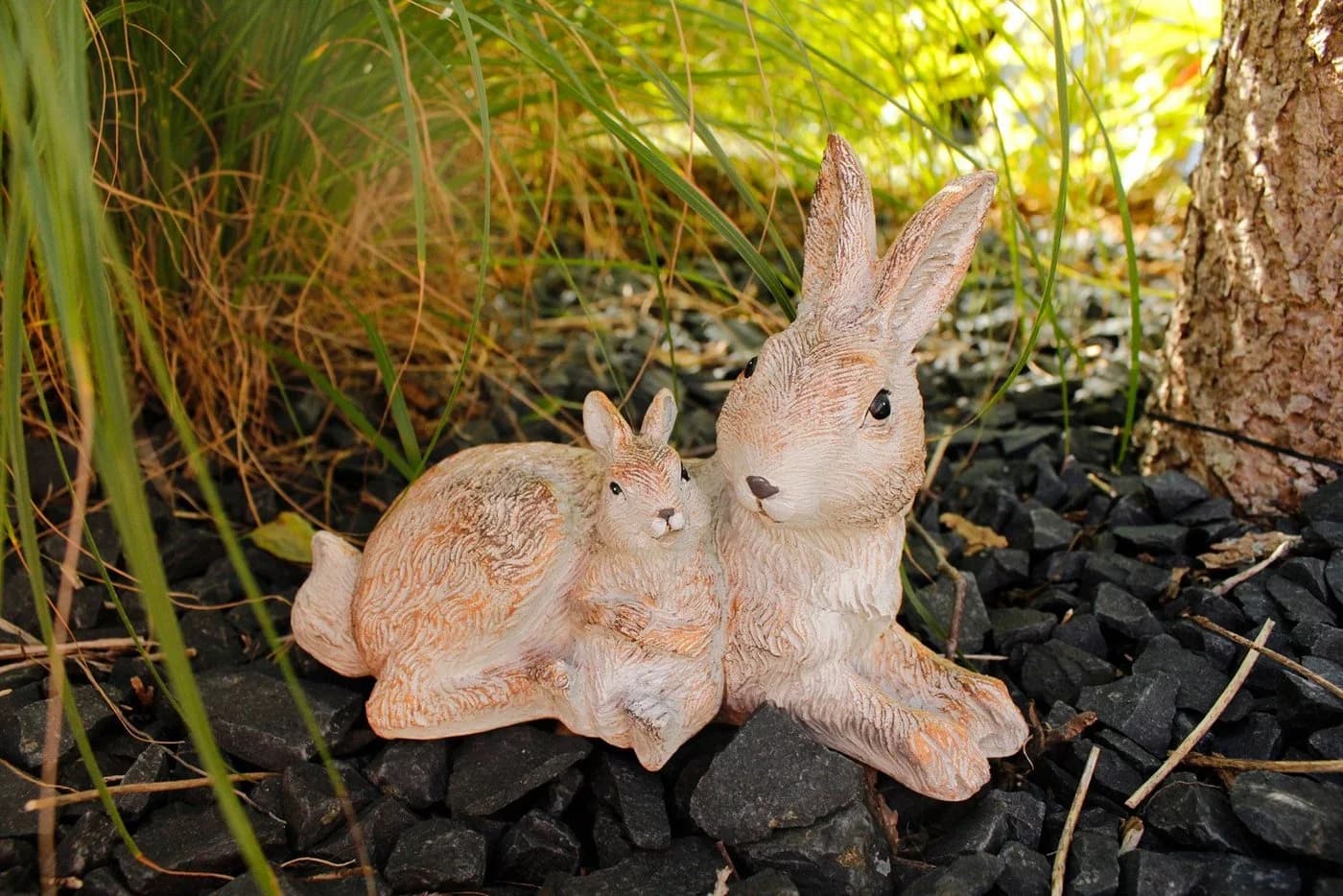 Arnusa Gartenfigur Kaninchen Familie Polyresin
