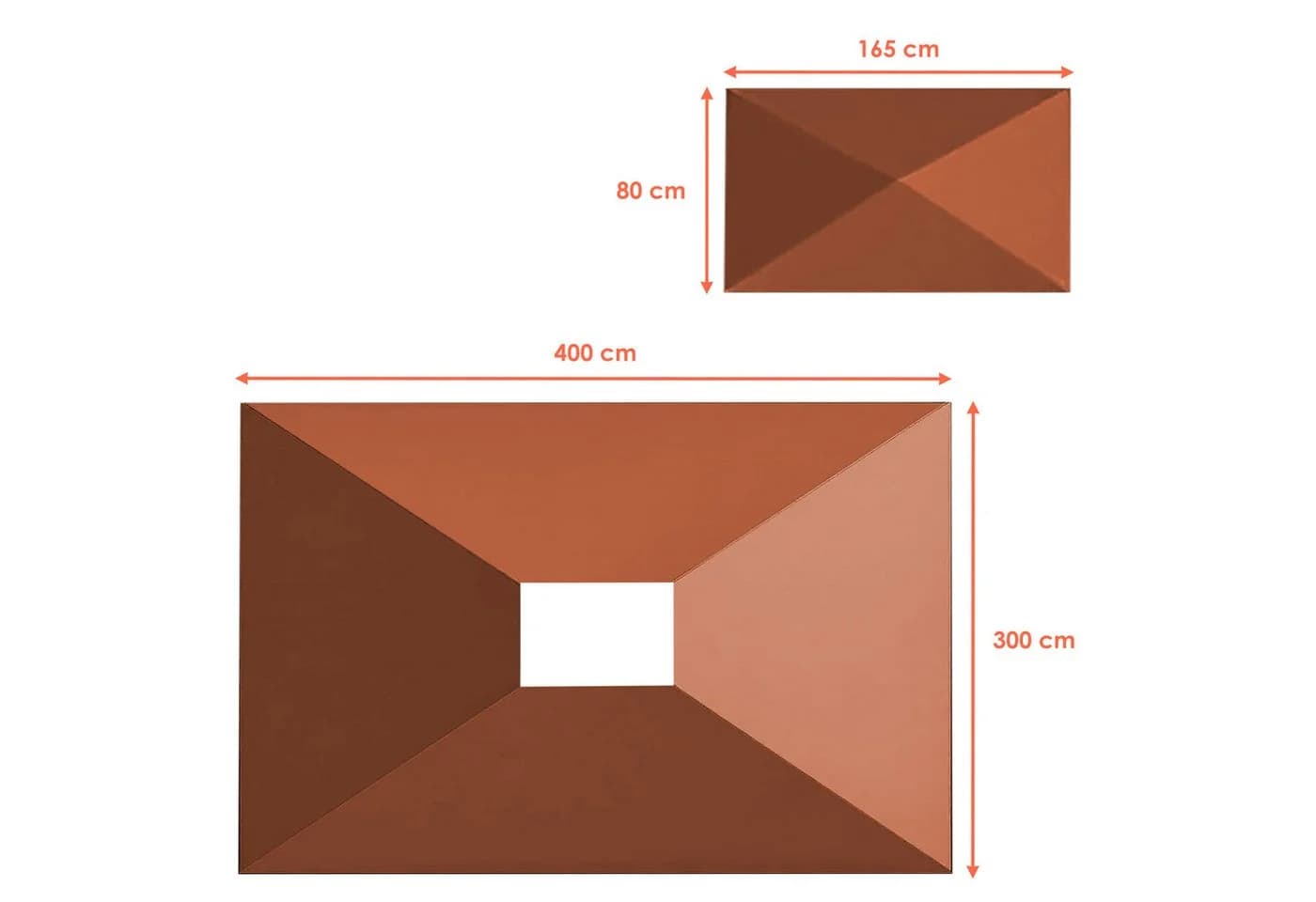 Spetebo Pavillon-Ersatzdach Cape Town 4x3m Terracotta mit Kaminabzug
