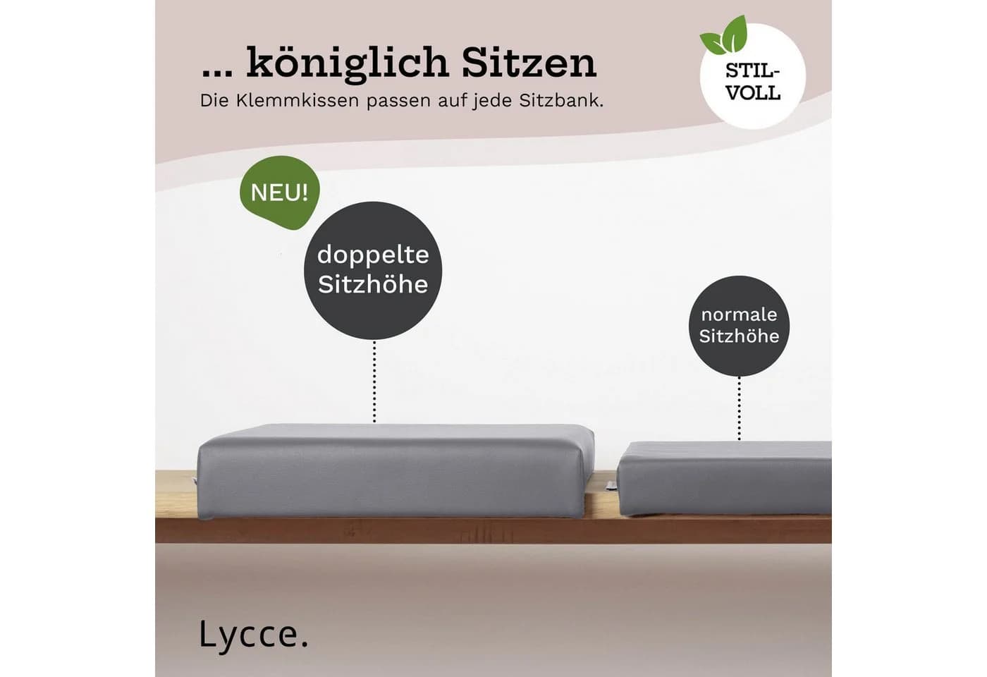 Lycce Bankauflage Kunstleder Klemmkissen 1 Leiste extra weiche Polsterung