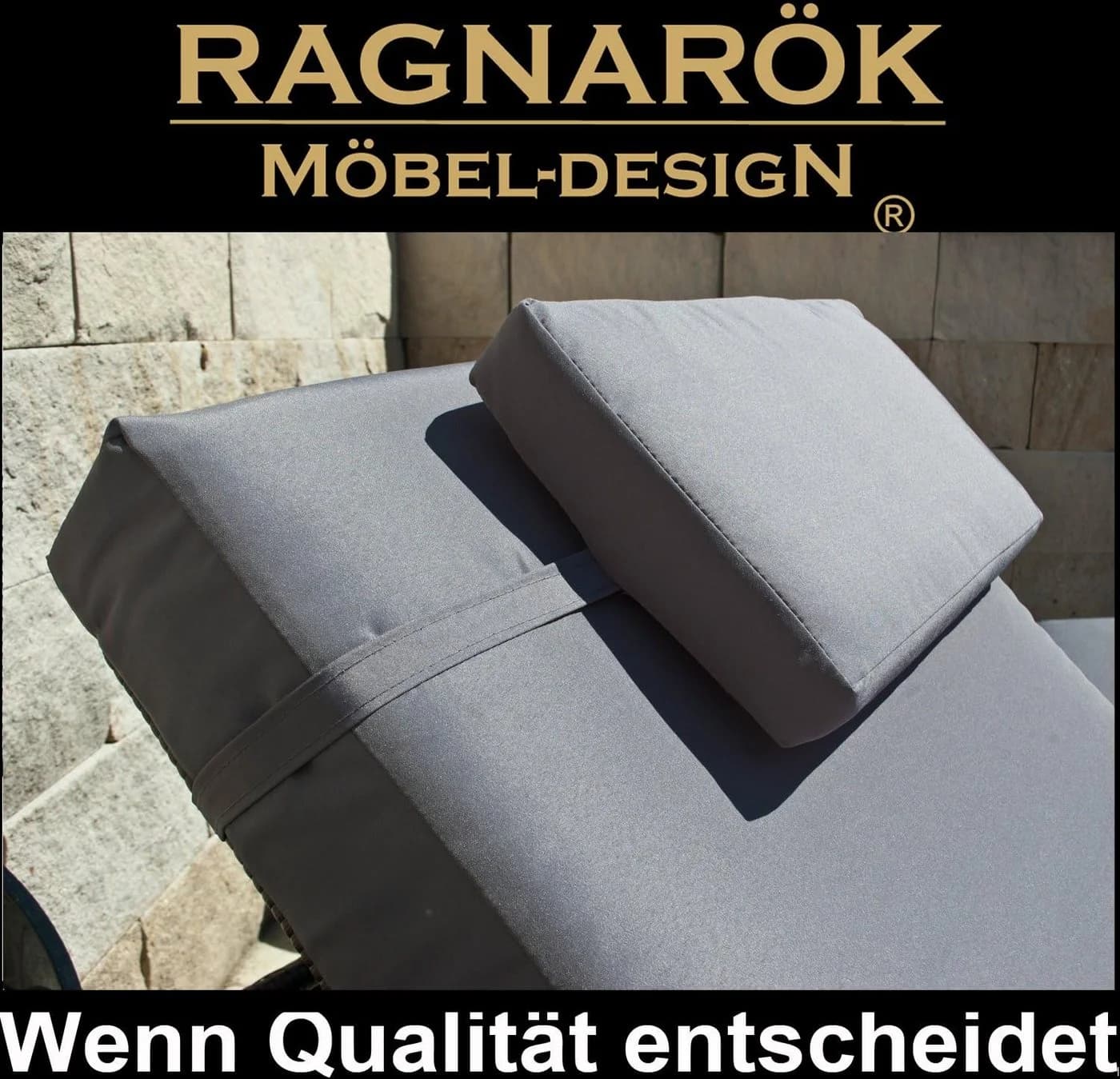 Ragnarök Möbel-Design Sonnenliegen Set 3-teilig Verstellbares Kopfteil