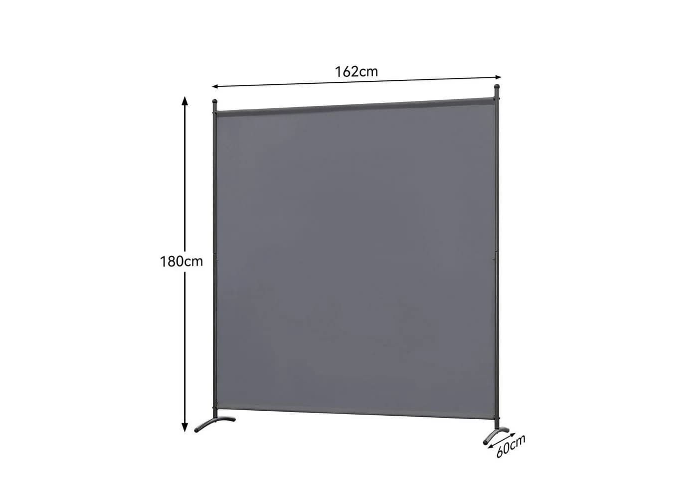 Angel Living Raumteiler Paravent Sichtschutz Stahl Polyester Grau/Weiß