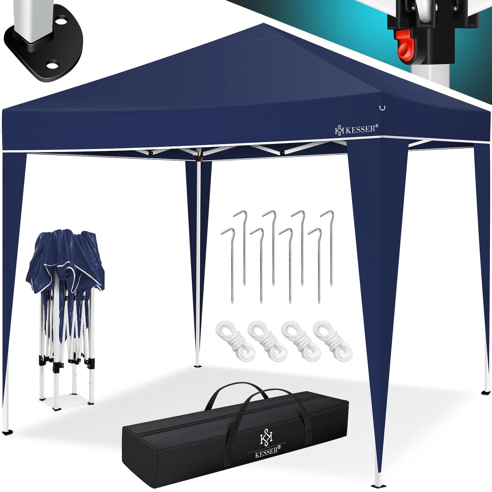 KESSER Pavillon 3x3m Blau UV-Schutz 50+ Wasserabweisend