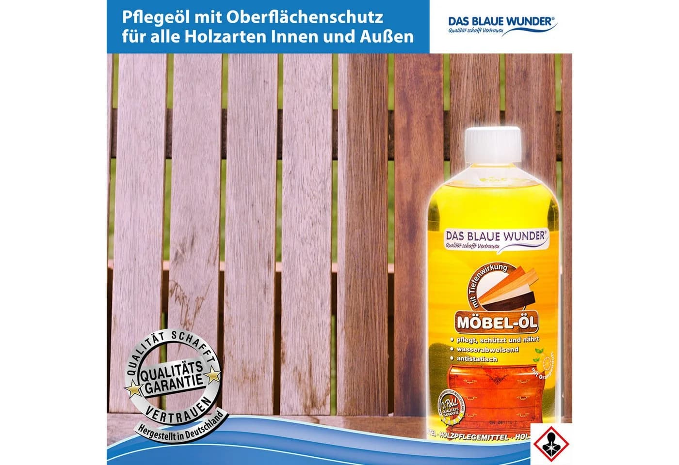 Das Blaue Wunder Möbel-Öl für alle Holzarten Holzpflegeöl