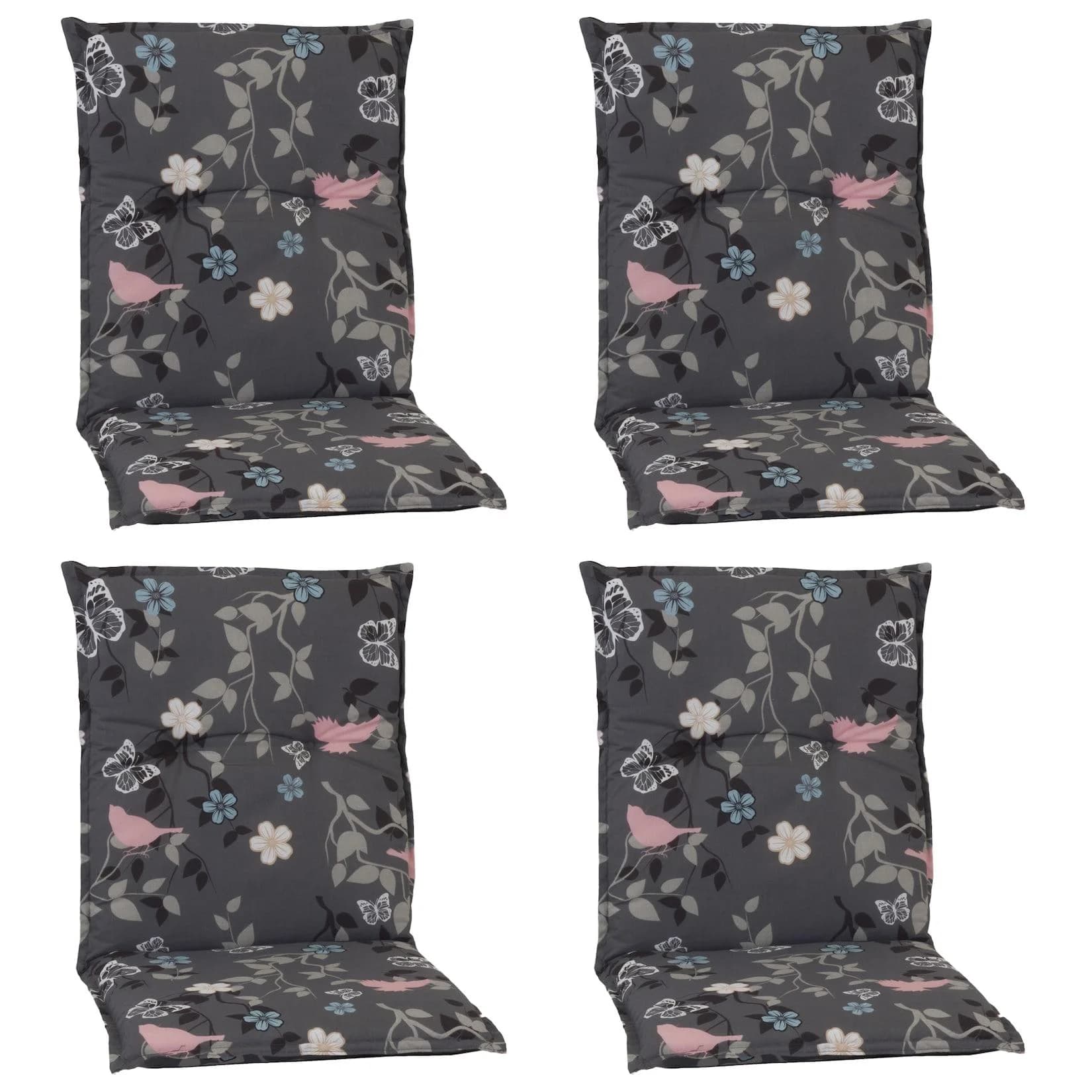 NYVI Gartenstuhl-Auflage Barcelona Vintage Flower 4er Set Niedriglehner