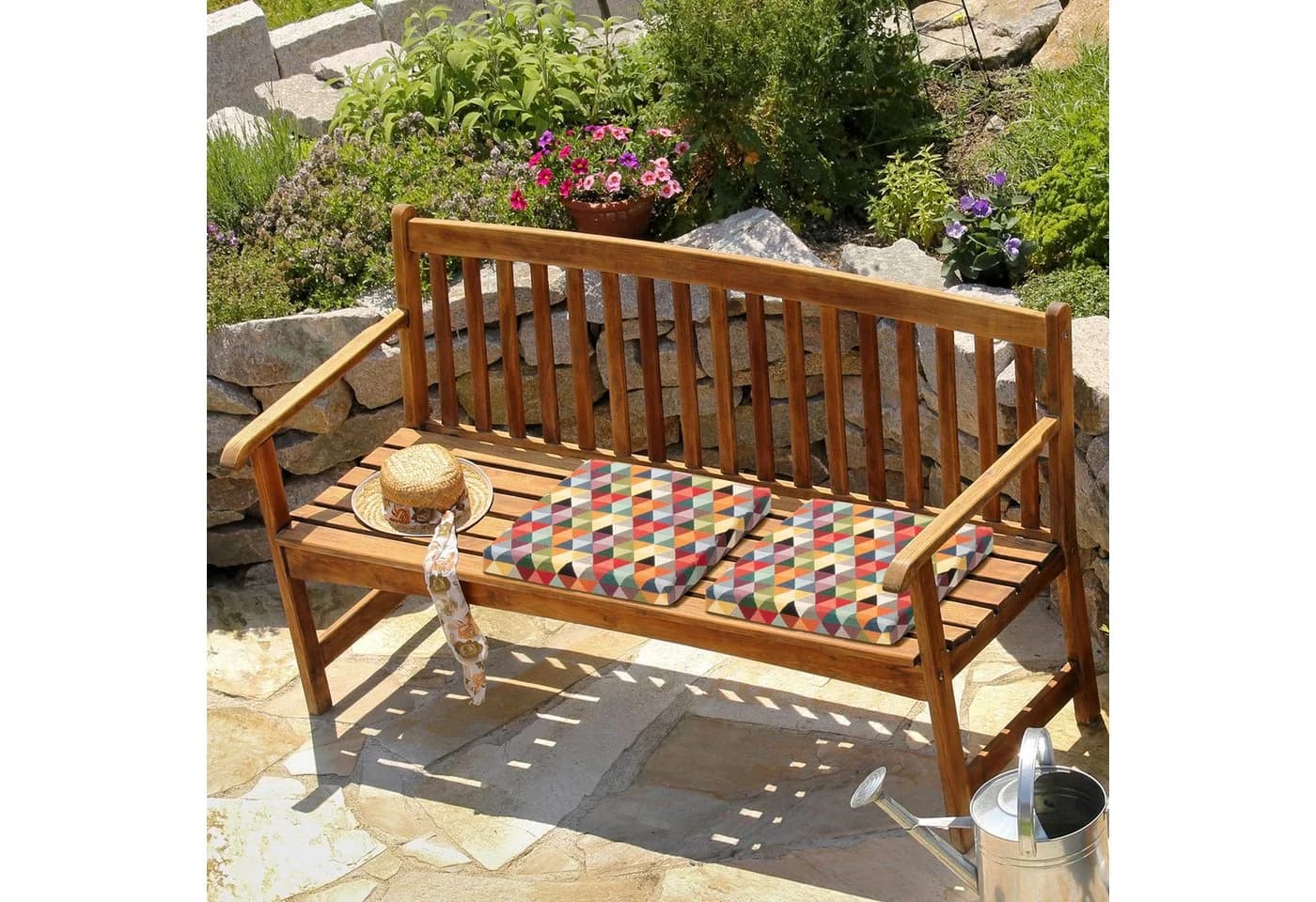 Selfitex Sitzkissen 2er Set 40x40 cm - Bequeme Stuhlkissen mit Baumwollmischung