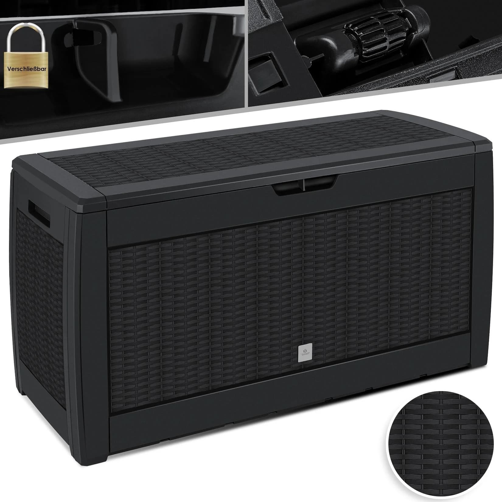 KESSER Auflagenbox 310 Liter mit Rollen Rattanoptik Wetterfest