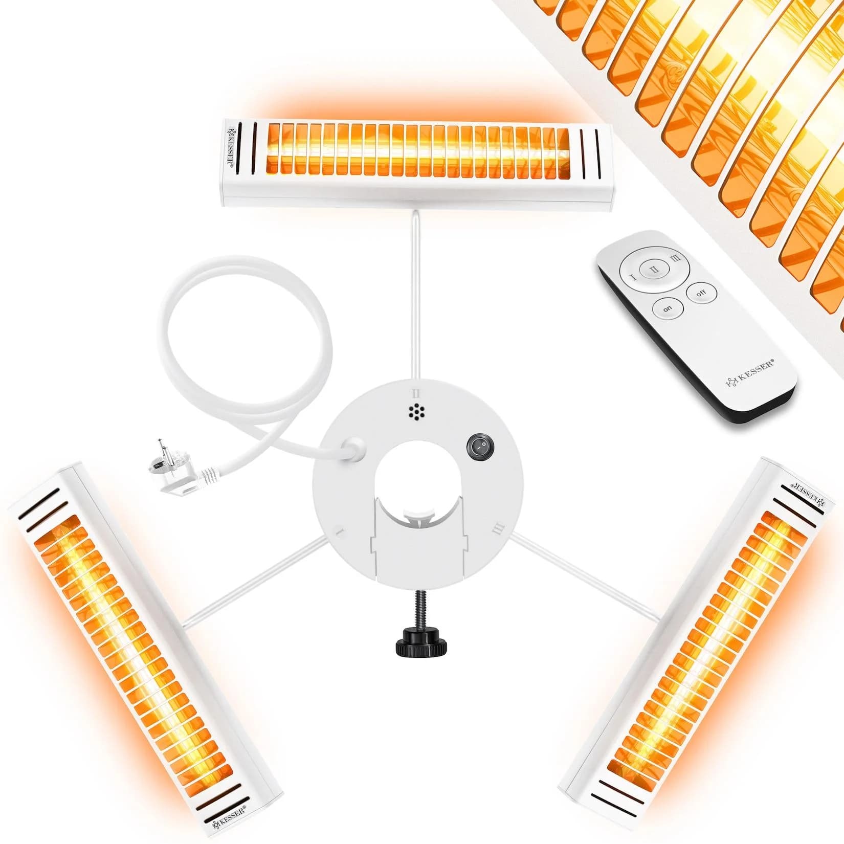 KESSER® Heizstrahler Infrarot 3000W für Terrasse Garten & Außenbereich