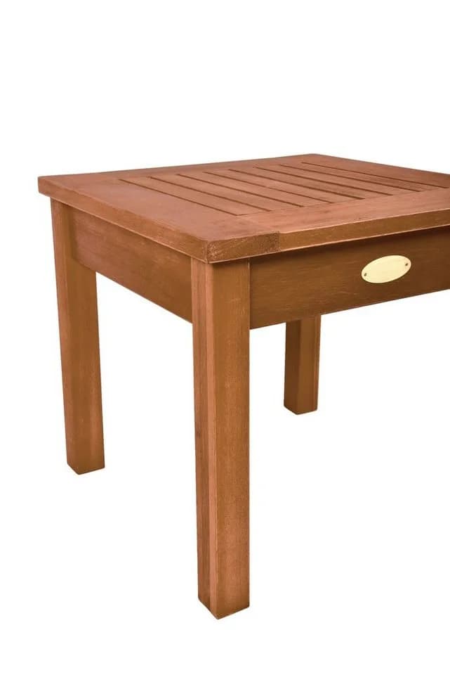 Spetebo Gartentisch Eukalyptus Beistelltisch Teak Look 40 cm
