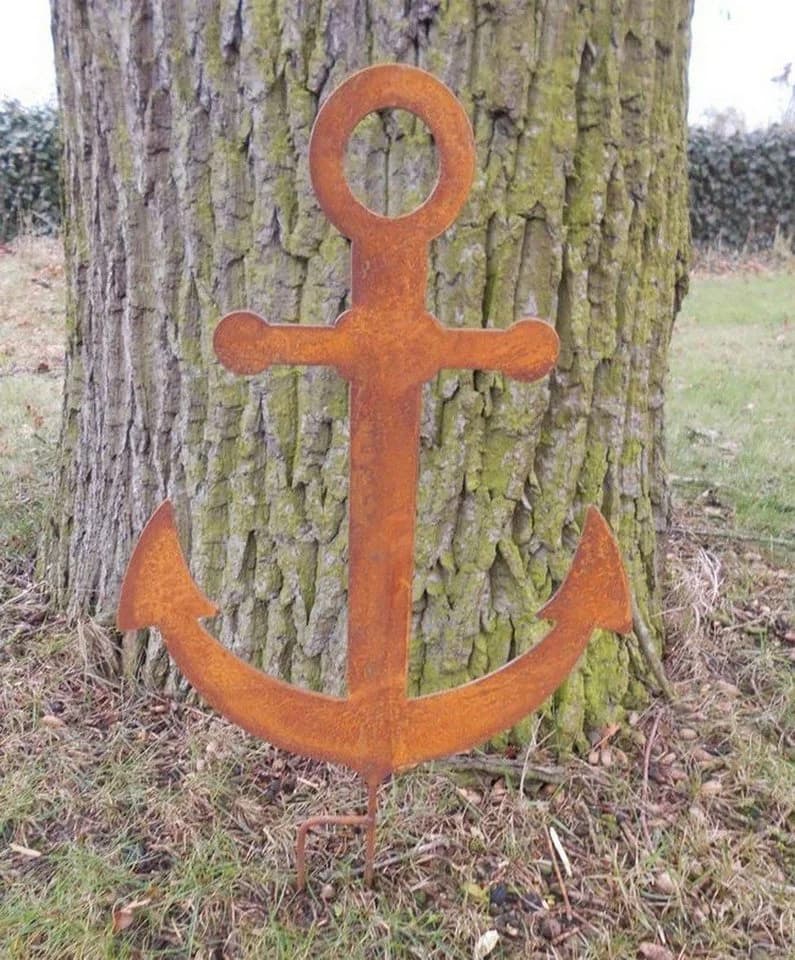 Deko-Impression Gartenstecker Anker Maritim Eisen