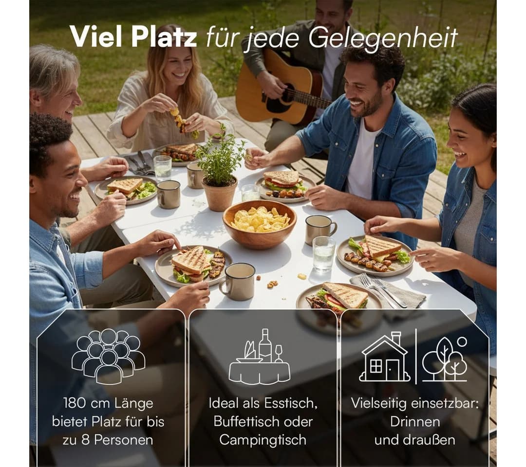 STEELSØN Klapptisch Zennar Weiß Klappbar