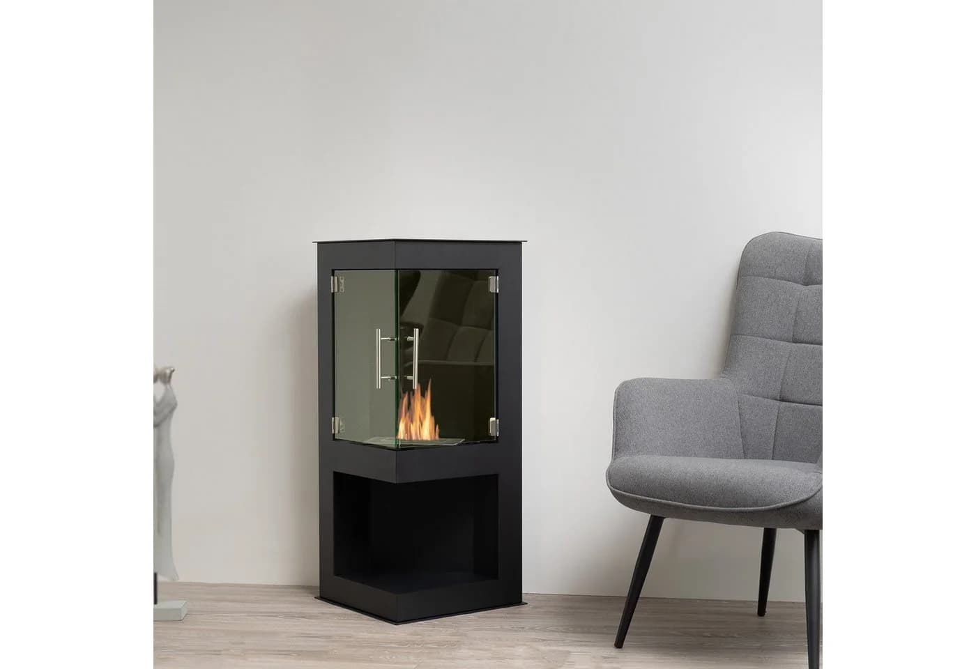 Moritz Wandkamin Eckkamin Bioethanol Metall Glas