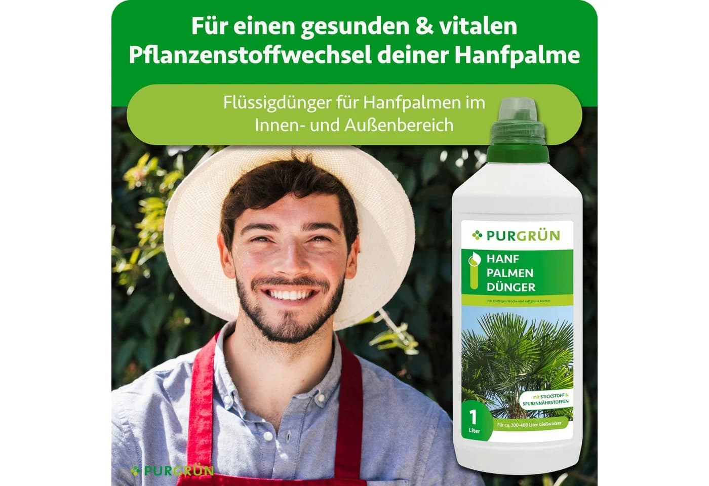 Purgrün Hanfpalmen Dünger Flüssigdünger 1L NPK 10+4+6