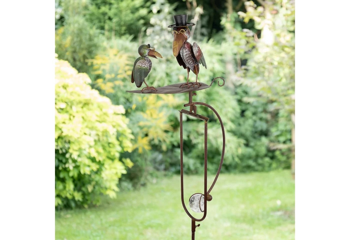 Moritz Gartenstecker Vögel mit Pendel & Glaskugel 150 cm