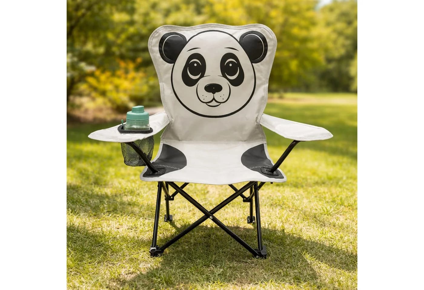 Mojawo Klappstuhl Kinder Anglersessel Grau Schwarz Weiß Panda