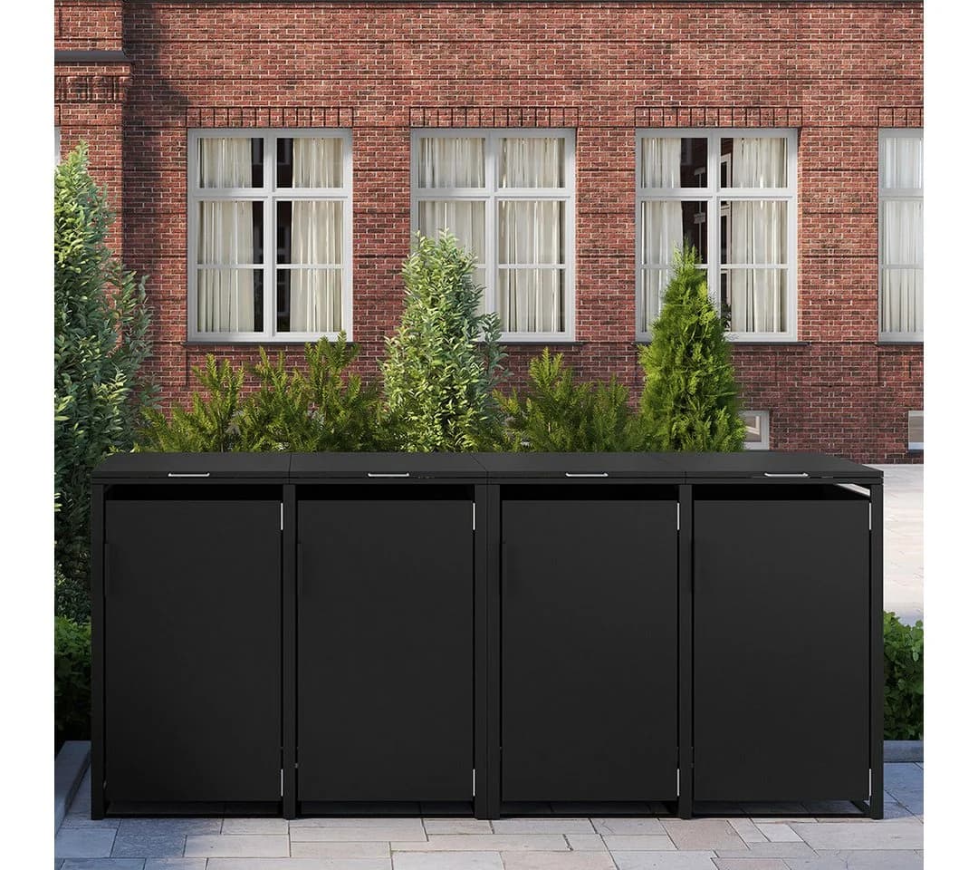 STEELSØN Mülltonnenbox Thoria 240L Graphitschwarz 4 Türen