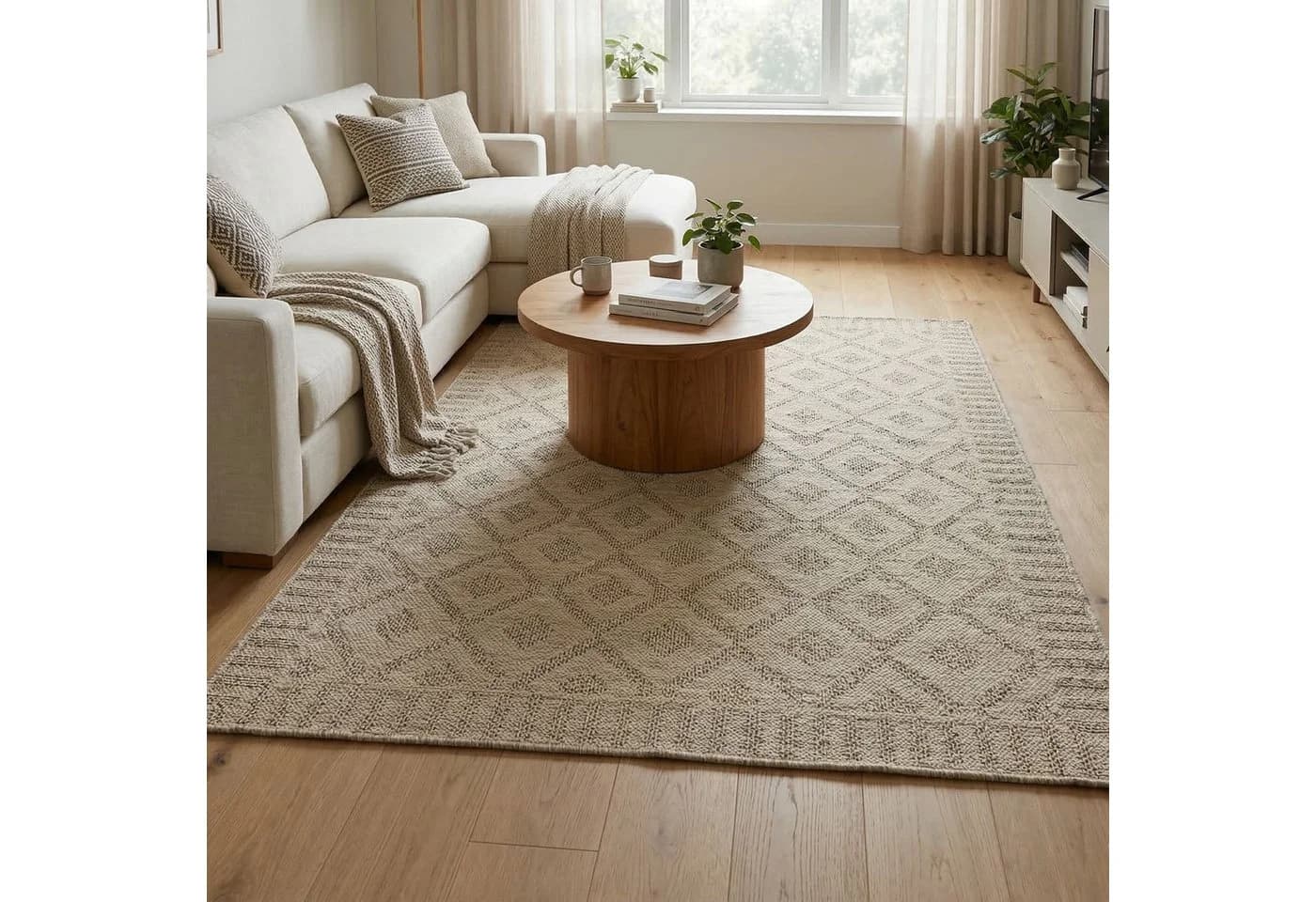 Dekoleidenschaft Outdoorteppich "Naturally" Beige Polypropylen
