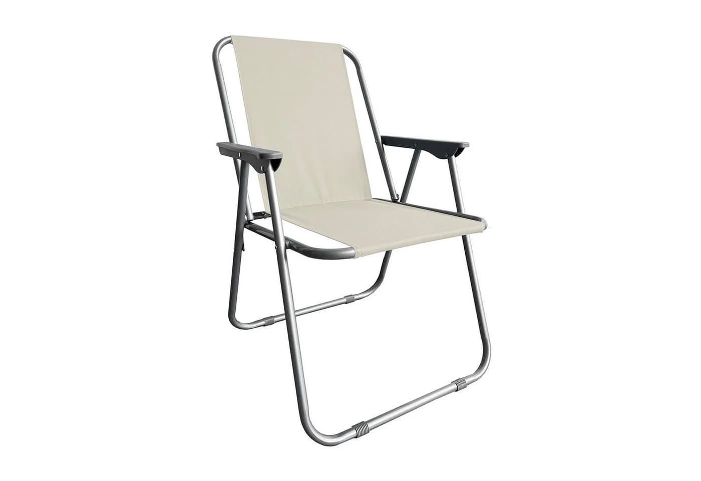 Mojawo Klappstuhl Campingstuhl Metall Silber Beige