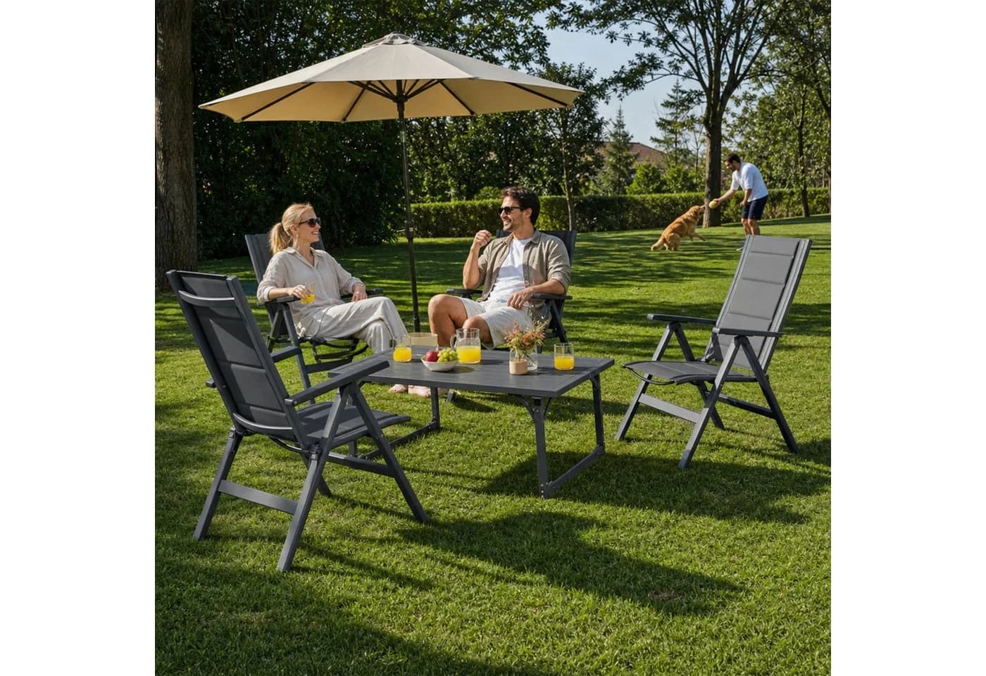 HOMALL Klappstuhl Aluminium 6er Set 7-fach verstellbar
