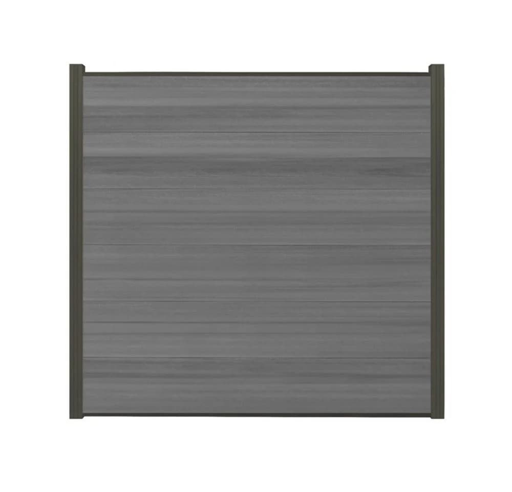 Woodstore24 WPC COEX Zaun Komplettset grau mit Pfosten